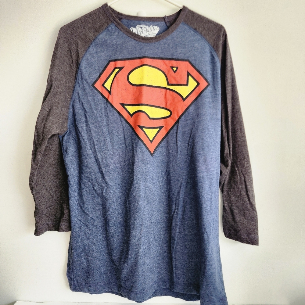 Old Navy Superman Quarter Sleeve Tee - Blue and Black